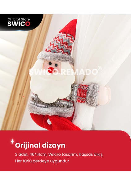 Yaratıcı Noel Perde Tokası 2 Adet (Yurt Dışından)