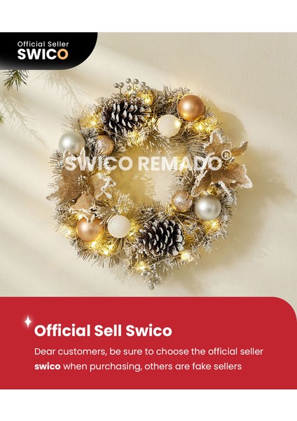 Swico Remado Dize Işıklı Yaratıcı Noel Çelengi (Yurt Dışından)