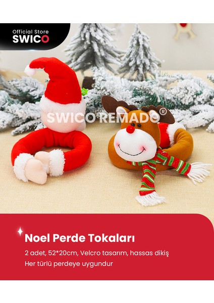 Swico Remado Yaratıcı Noel Perde Tokası 2 Adet (Yurt Dışından)