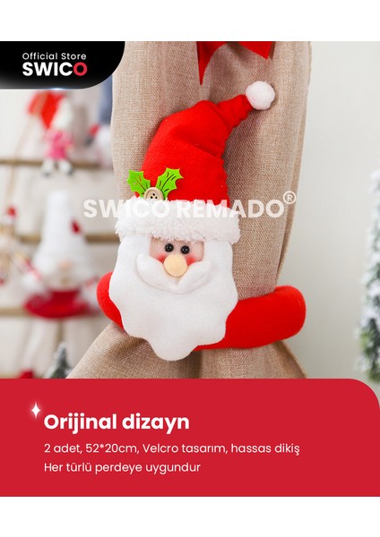 Swico Remado Yaratıcı Noel Perde Tokası 2 Adet (Yurt Dışından)