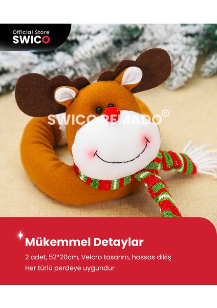 Swico Remado Yaratıcı Noel Perde Tokası 2 Adet (Yurt Dışından)