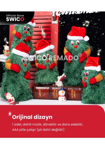 Müzikli Dönen Yılbaşı Ağacı Yılbaşı Oyuncakları 27X16 cm (Yurt Dışından)