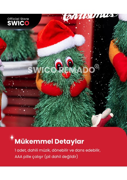 Müzikli Dönen Yılbaşı Ağacı Yılbaşı Oyuncakları 27X16 cm (Yurt Dışından)