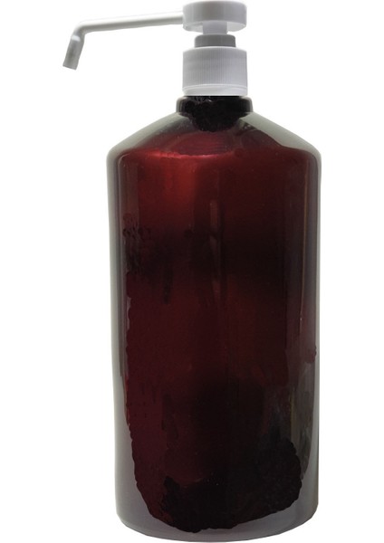 Sert Plastik 1 Lt Boş Sprey Kolonya Dezenfektan Şişesi, Pompalı 3 Adet Amber Renk