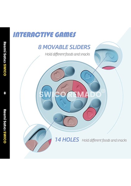 Swico Remado Köpek Yapboz Oyuncakları Küçük Evcil Hayvanlar Için Yavaş Besleyici (Yurt Dışından)