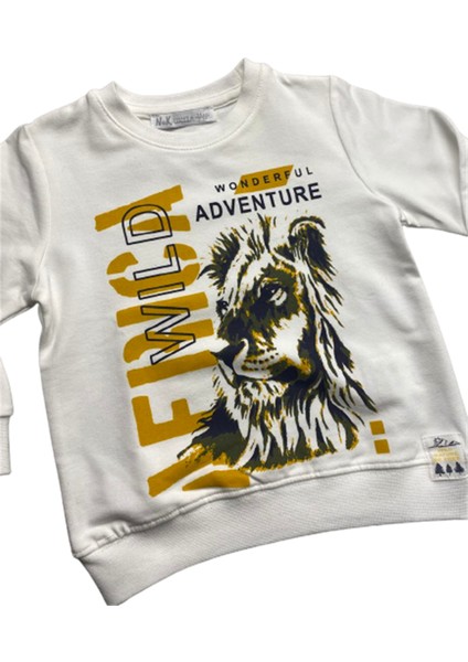 Nk Aslan Baskılı Sweat - Ekru fırsatları