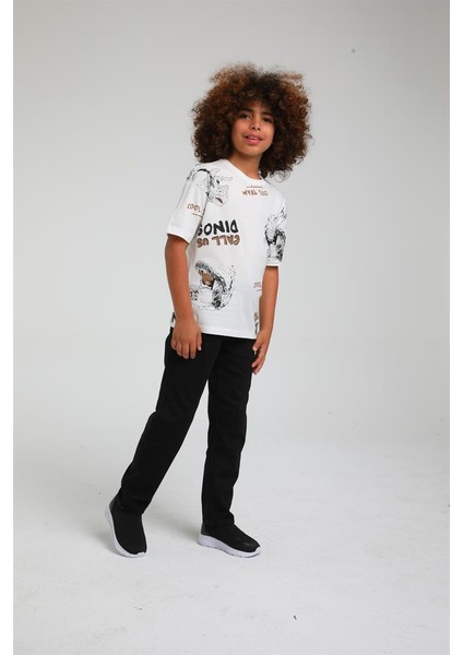 Dinozor Basklı Tişört - Siyah fiyatları