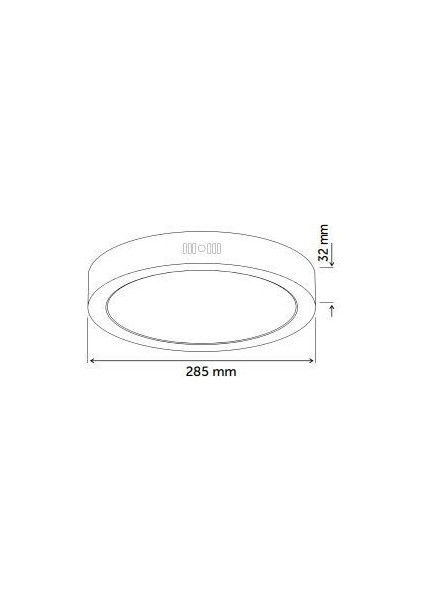 24W Yuvarlak Sıva Üstü LED Panel / Siyah (Gün Işı
