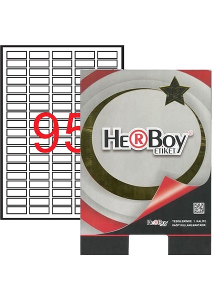 HB-1095 30MM. x 12MM. Beyaz Laser Etiket