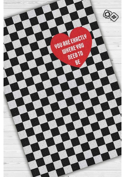 Olman Gereken Yer Siyah Beyaz Kareli Halı Geometrik Salon Halısı Aşk Temalı Modern Halı fiyatları