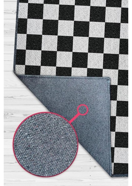 Olman Gereken Yer Siyah Beyaz Kareli Halı Geometrik Salon Halısı Aşk Temalı Modern Halı modelleri