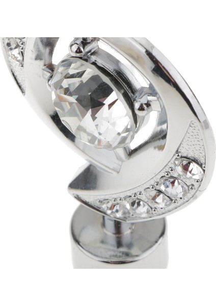 2x Rhinestone Pencere Perde Kutbu Uç Örtü Çubuğu Nihai Kafa Çapı 28MM- Gümüş (Yurt Dışından)