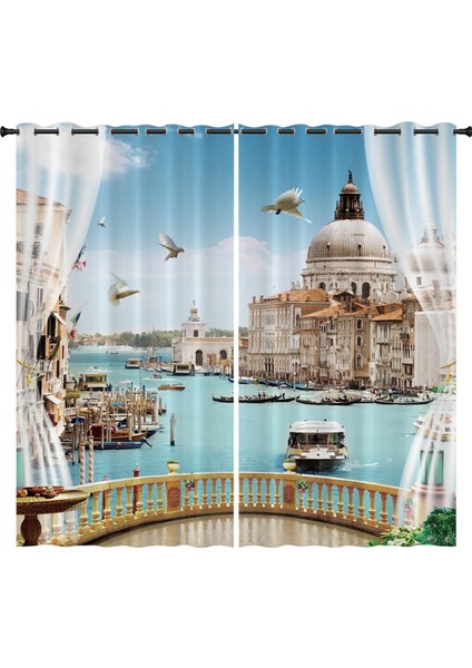 Polyester Fiber Pencere Drapes Çocuklar Için Sahne Sahnesi Desen Banyo Stili 1 150X166CM (Yurt Dışından)