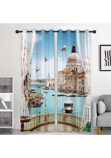 Polyester Fiber Pencere Drapes Çocuklar Için Sahne Sahnesi Desen Banyo Stili 1 150X166CM (Yurt Dışından)