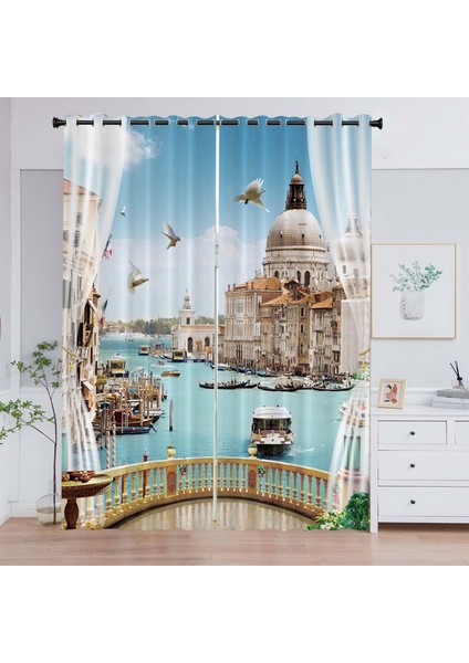 Polyester Fiber Pencere Drapes Çocuklar Için Sahne Sahnesi Desen Banyo Stili 1 150X166CM (Yurt Dışından)