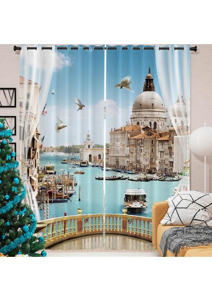 Polyester Fiber Pencere Drapes Çocuklar Için Sahne Sahnesi Desen Banyo Stili 1 150X166CM (Yurt Dışından)