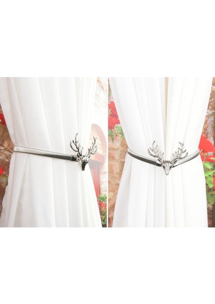 3pcs Perde Tiebacks Ayarlanabilir Yay Gizli Tokalı Drapery Geyik Gümüş Tüy Altın Tüy Gümüş Altın (Yurt Dışından)