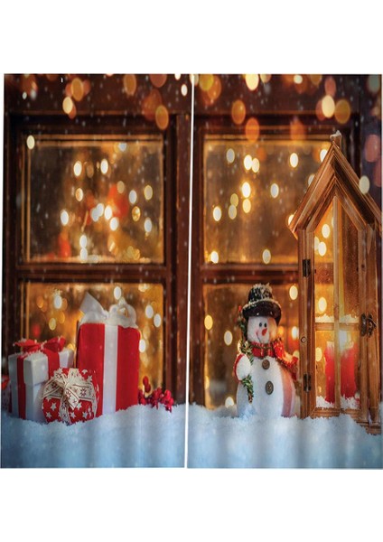 Yatak Odası Su Geçirmez Noel Perdeleri Noel Snowman 2panels Drapes # F (Yurt Dışından)