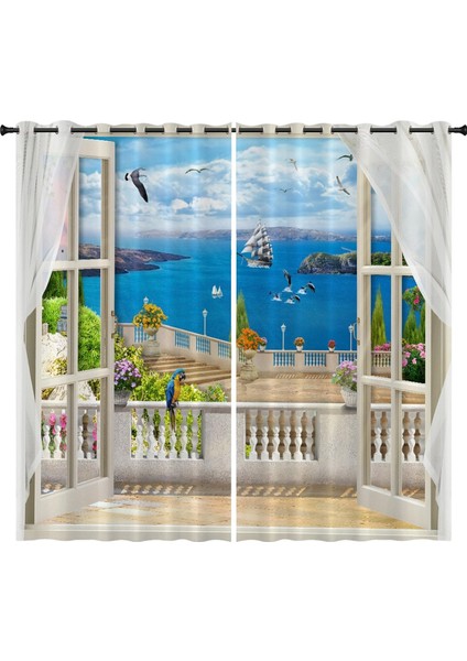 Polyester Fiber Pencere Drapes Çocuklar Için Sahne Sahnesi Desen Banyo Tarzı 4 210X230CM (Yurt Dışından)