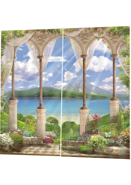 Karartma Perdeleri, 3D Baskı Perdesi Oturma Odası Yatak Odası Perdeleri, (Yurt Dışından)