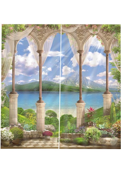 Karartma Perdeleri, 3D Baskı Perdesi Oturma Odası Yatak Odası Perdeleri, (Yurt Dışından)