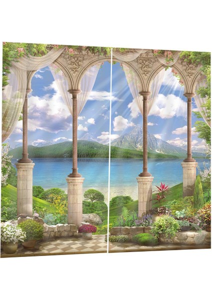 Karartma Perdeleri, 3D Baskı Perdesi Oturma Odası Yatak Odası Perdeleri, (Yurt Dışından)