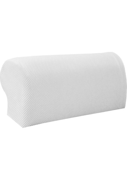 1 Çift Elastik Esnek Kanepe Kol Dayama Kolları Koltuk Slipcovers Koruyucusu Beyaz (Yurt Dışından)