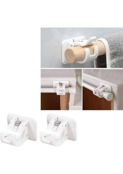2pcs Kendi Kendine Yapışkan Kancalar Perde Çubuk Braket Kutup Perdelik Kanca Tutucular Perdeler (Yurt Dışından) fiyatları