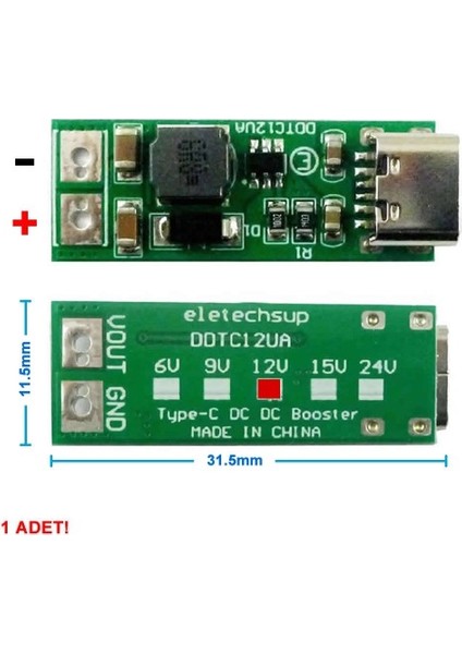 Roba Type C USB 5V To 12V Boost Modül 9W Dc Voltaj Yükseltici Taşınabilir Minik Güç Kaynağı Step Up