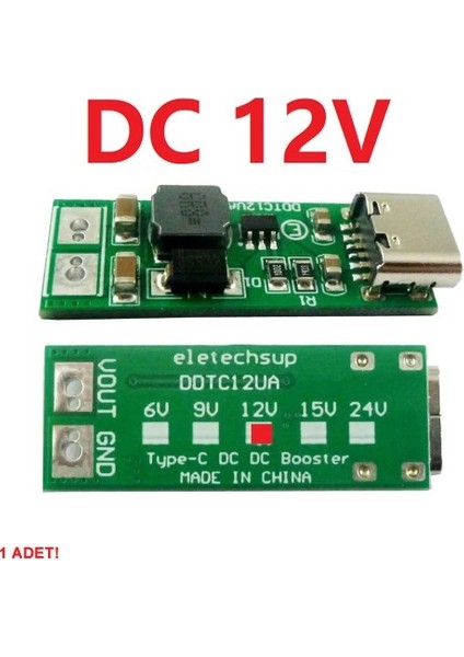 Roba Type C USB 5V To 12V Boost Modül 9W Dc Voltaj Yükseltici Taşınabilir Minik Güç Kaynağı Step Up