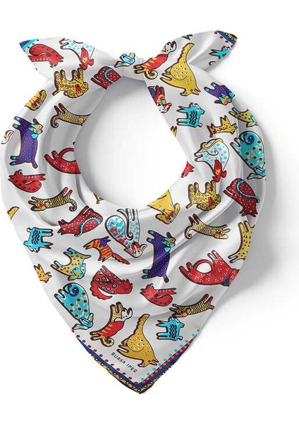 Kırmızı Sarı Desenli Ipeksi Mendil fiyatları