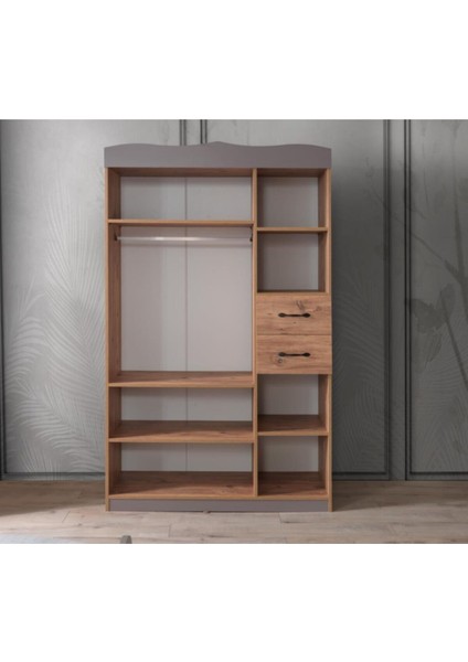 Aynalı 3 Kapılı 2 Çekmeceli Gardırop Elbise Dolabı 130X50X210CM