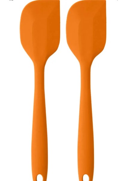 Bybirgül Yanmaz Yapışmaz Silikon Yassı Spatula ,hamur Sıyırıcı 3lü Set Turuncu modelleri