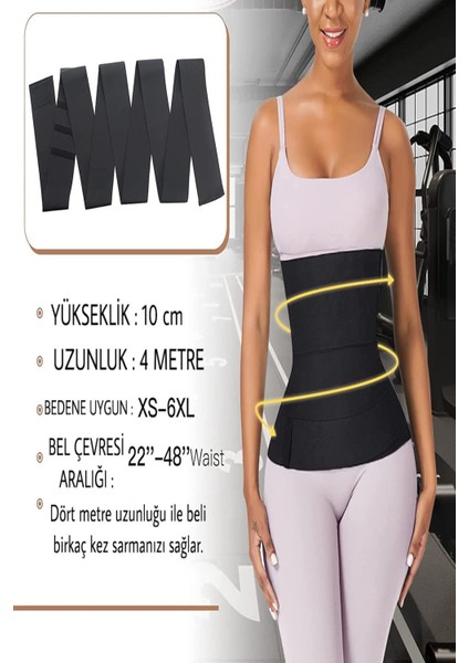 Tummy Wrap Waist Trainer Inceltici Sıkılaştırıcı Bele Dolamalı Kum Saati Görüntüsü Veren 4 Metre Sarma Korse