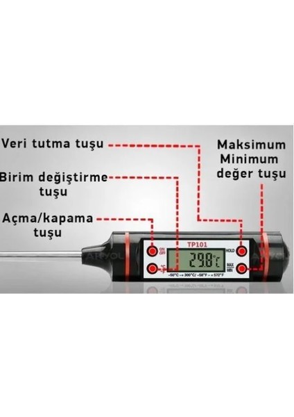 Termometre Dijital Çubuk Saplamalı Gıda Için