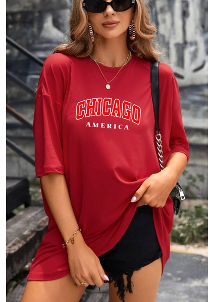 Chiago Baskılı T-Shirt