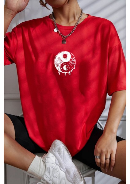 Yin & Yang Baskılı T-Shirt fiyatları