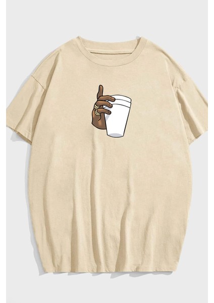 Tupac Coffee Baskılı T-Shirt