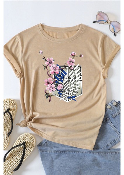 Flowers Baskılı T-Shirt