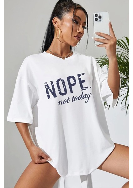 Not Today Baskılı T-Shirt
