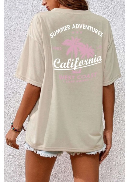 California Baskılı T-Shirt