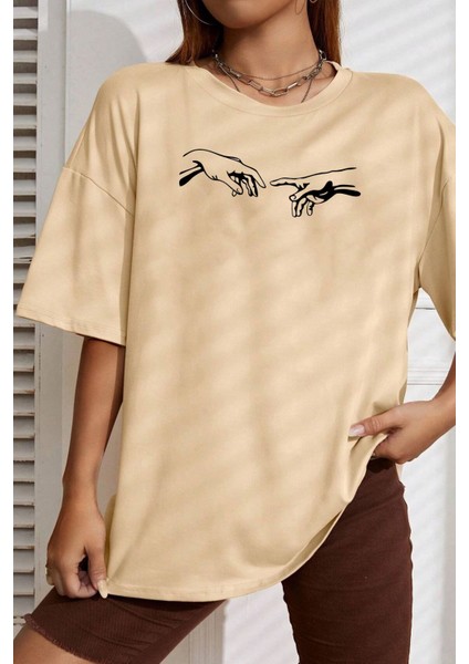 Michelangelo Baskılı T-Shirt