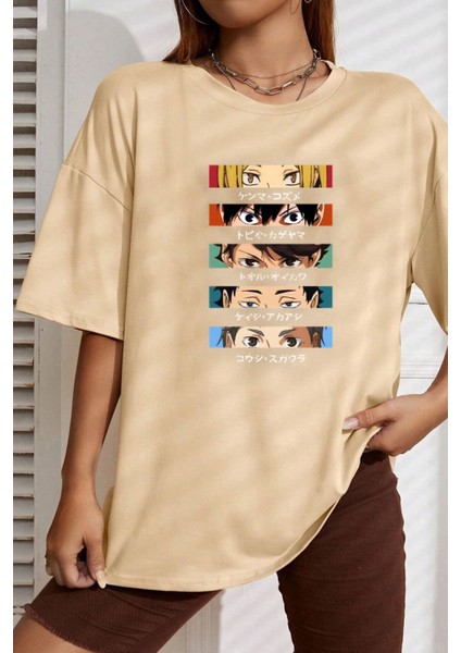 Cosplay Haikyuu Baskılı T-Shirt