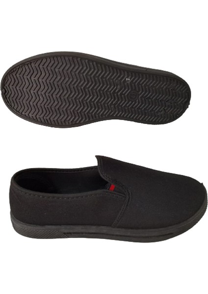 Unisex Siyah Keten Ayakkabı