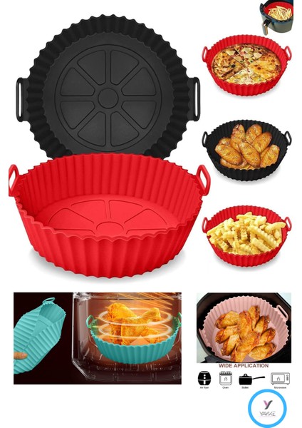 Silikon Pişirme Kap & Air Fryer Hava Fritözü Pişirme Kabı & Tüm Fritözlere Uyumlu modelleri