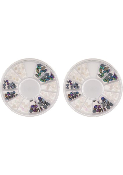 2 Paket 10 Tekerlekler Dekor Aksesuarları Tırnak Rhinestones Kalp Oval Yuvarlak Manikür Dekorasyonları Tavşak Araçları (Yurt Dışından)
