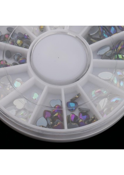 2 Paket 10 Tekerlekler Dekor Aksesuarları Tırnak Rhinestones Kalp Oval Yuvarlak Manikür Dekorasyonları Tavşak Araçları (Yurt Dışından)