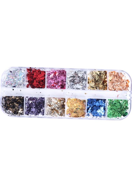 24X Crafts Nail Paillettes Folyo Pulları Tırnaklar Sanat Tasarım Malzemeleri Çıkartmalar Glitter (Yurt Dışından) modelleri