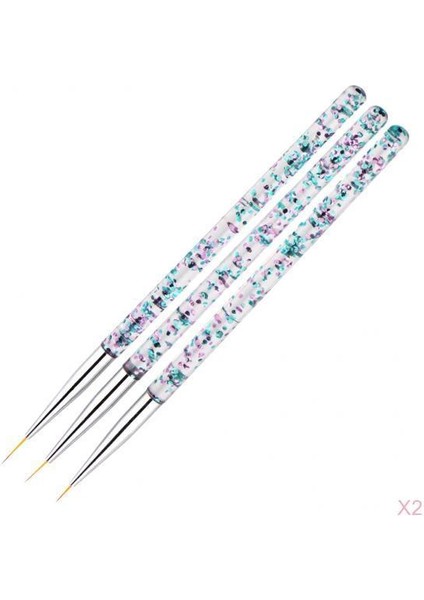 6x 3 Boyutlar 7/9/11MM Tırnak Sanat Fırçası Ince Hatlar Için Set Ince Çizim Karıştırma (Yurt Dışından)