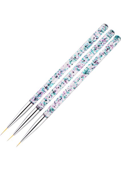 6x 3 Boyutlar 7/9/11MM Tırnak Sanat Fırçası Ince Hatlar Için Set Ince Çizim Karıştırma (Yurt Dışından)